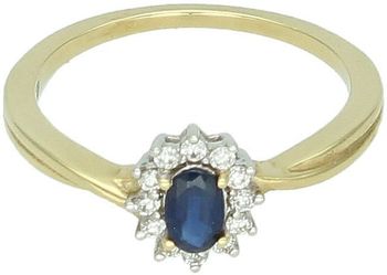 Złoty pierścionek z szafirem i diamentami „Królowa Elegancji”  Żółte złoto 585  R952SAPY  Rozmiar 11.jpg